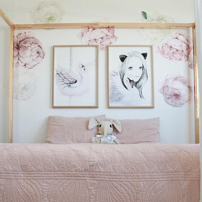 Peony & Rose Blush Wall Decals - Little Rae Prints