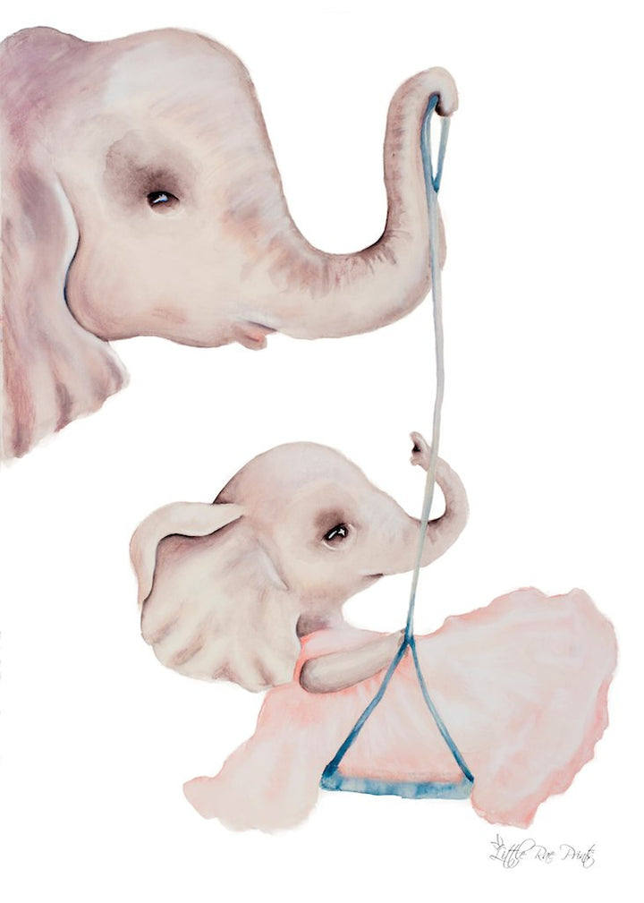 Elephant Swing 50 x 70cm - Little Rae Prints