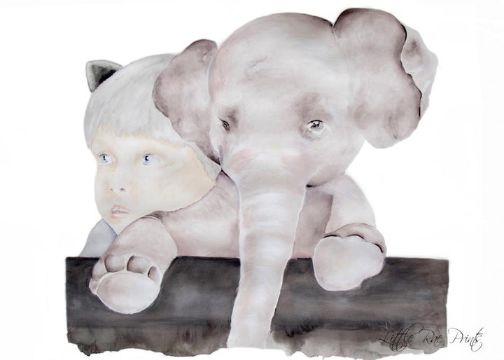Little Elephant 50 x 70cm - Little Rae Prints