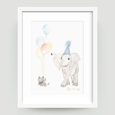 Baby + Dad Elephant - Little Rae Prints