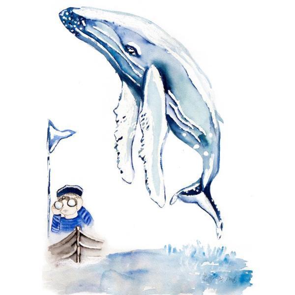 Boy and Whale A3 - Little Rae Prints