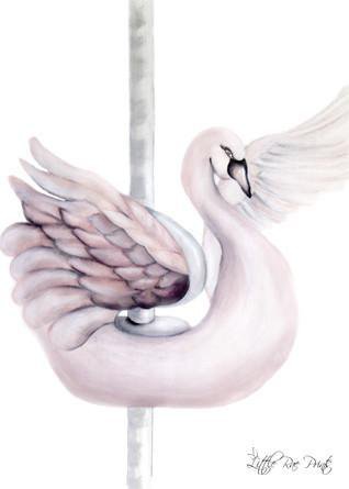 Carousel Swan A3 - Little Rae Prints