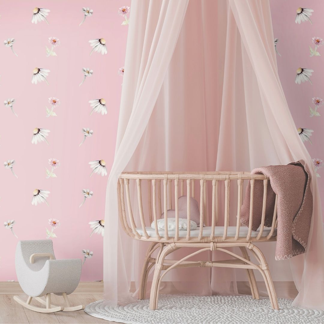 Il Rae Wallaper Mini Floral Pink Background Wallpaper – Little Rae Prints