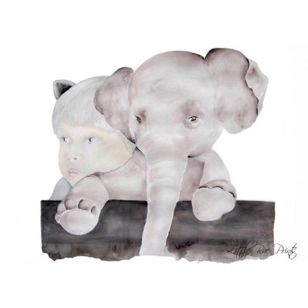 Little Elephant 50 x 70cm - Little Rae Prints