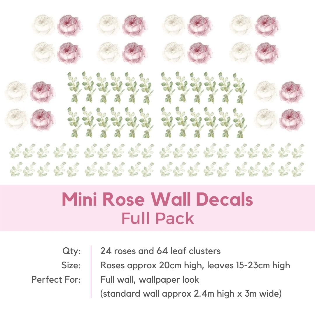 Little Roses Stickers Mini Rose Wall Decals – Little Rae Prints