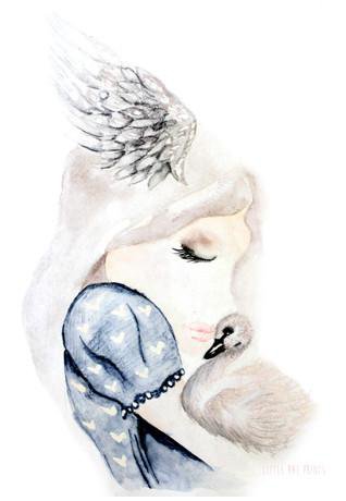 Swan Snuggles A3 - Little Rae Prints