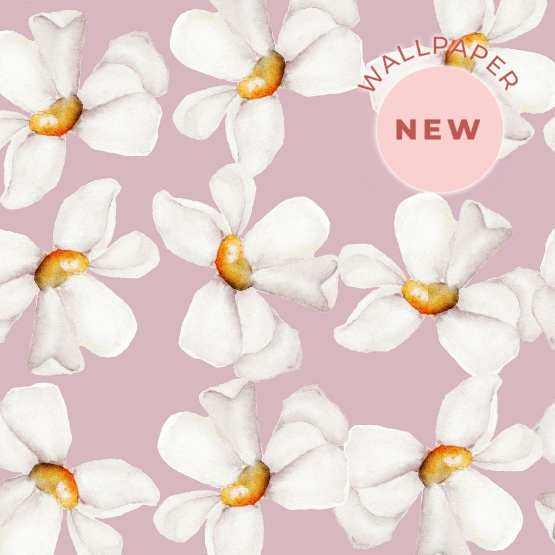 Il Rae Wallaper Lilac Large Daisy Wallpaper – Little Rae Prints