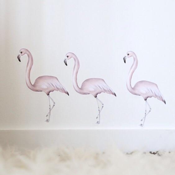 Flamingo Trio Removable Wall Decal Set - Little Rae Prints